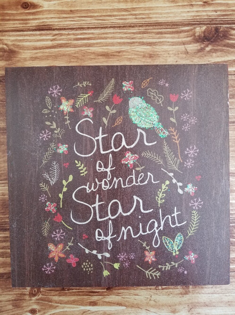 Pavilion Gift Company Star of Wonder Christmas Plaque Whimsical Holiday Sign